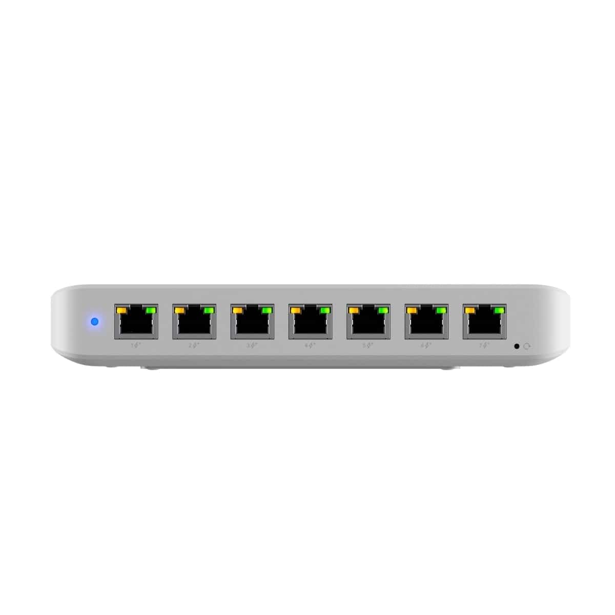 Ubiquiti Ultra 210W, Compact 8-port Layer 2 GbE PoE Switch Versatile Mounting Option, 7 GbE PoE+ Output& 1 GbE port, Includes PSU